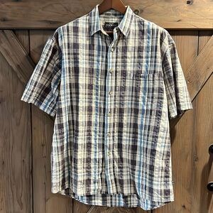 Moose Creek Button Up Shirt Mens Size XL Short Sleeve Multicolor Plaid Cotton